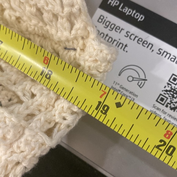 URBAN OUTFITTERS - dress: cream open knit strappy mini w sheer bottom - L - Picture 6 of 16